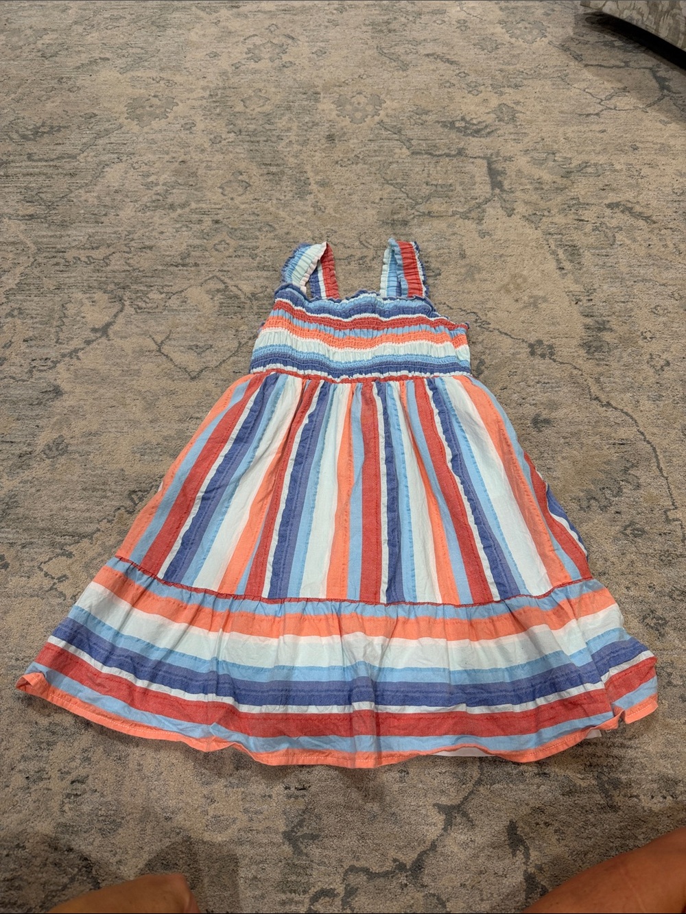 Cat & Jack Striped Sleeveless Sundress - Coral, Blue & White